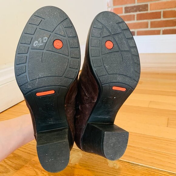 Women's ROCKPORT Brown Leather Zip Up Ankle Boots Booties Size 9 M - Picture 6 of 16